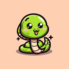 Cobra Cute Mascot Logo Illustration Chibi Kawaii is awesome logo, mascot or illustration for your product, company or bussiness