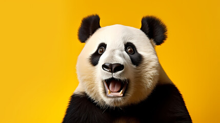 Obraz premium Illustration of surprised panda