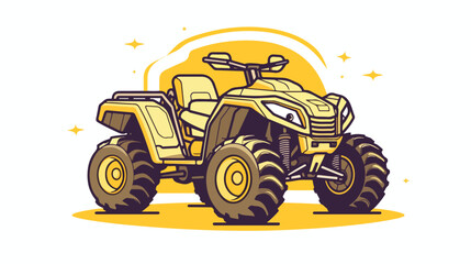 Quad bike line icon. Off road ATV vehicle. 