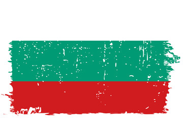 Bulgaria flag - vector flag with stylish scratch effect and white grunge frame.