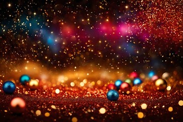 Fototapeta na wymiar abstract christmas background, Step into a world of shimmering magic with an abstract festive glitter shiny background, where light dances and sparkles in a symphony of celebration