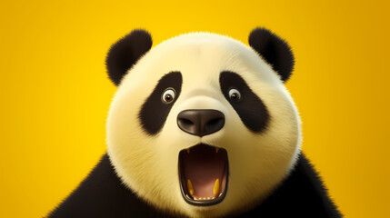 Naklejka premium Illustration of surprised panda