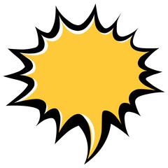 Balão de destaque para vendas, promoções, destaques. Nas cores preto, amarelo e branco. Com fundo transparente.