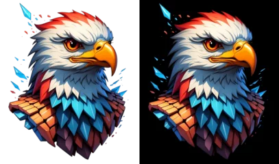 Poster Eagle head Mascot Logo Design Concept, isolated, Transparent, clipart, DTF. T-shirt Design. © CreaTvt