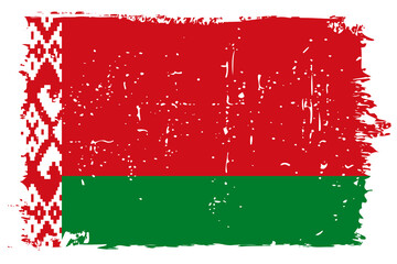 Belarus flag - vector flag with stylish scratch effect and white grunge frame.