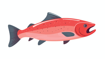 Salmon vector illustration. raw fish piece.