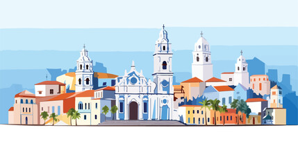 Salvador. Cities and towns in Brazil. Flat landmark