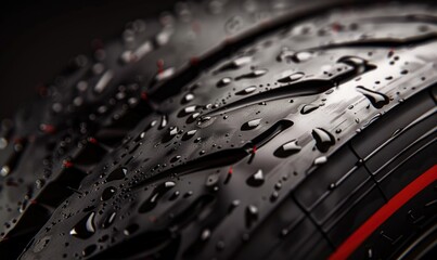 A racing tire, close up view