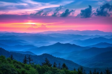 Sunset View of the Blue Ridge Mountains