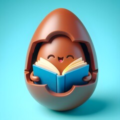 3D cartoon opened chocolate easter egg