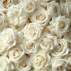 Cluster of White Roses Close Together