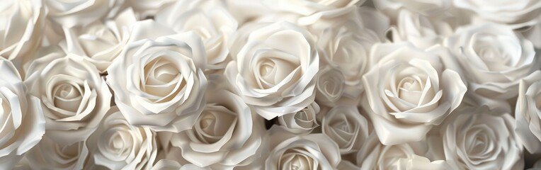 Close-Up of White Roses - obrazy, fototapety, plakaty