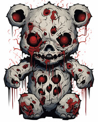 Scary Haunted Teddy Halloween 