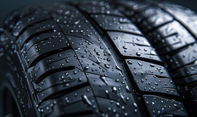 A racing tire, close up view