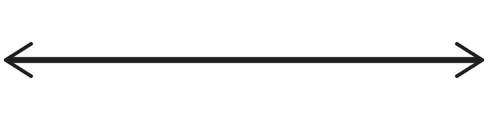 A simple black double-headed arrow – Minimalist straight arrow isolated on a transparent background