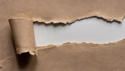 Hole ripped in old paper with space for your message or text