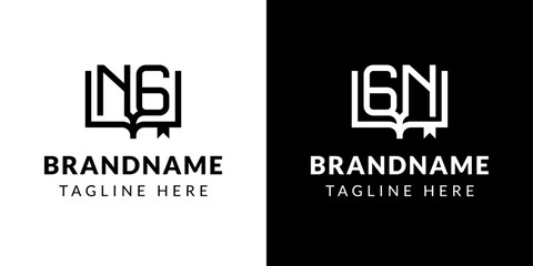Letters GN and NG Book Logo, suitable for business related to book with GN or NG initials