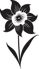 Daffodil Flower Silhouette Vector Illustration White Background