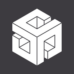 Abstract shape icon isolated on white background. Vector illustration.