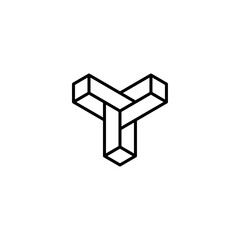 Geometric shaped lined icon