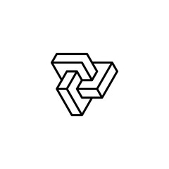 Geometric shaped lined icon