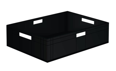 Empty plastic crate. vector illustration