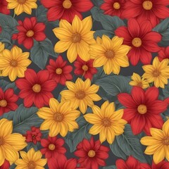  All Over Flower Digital Printed pattern Digital textile design hand draw motifs beautiful    flowers
