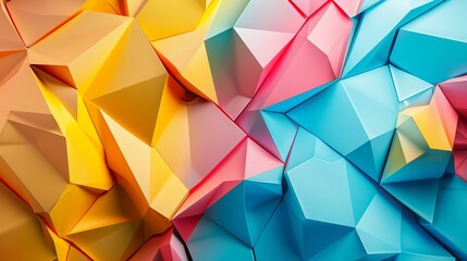 Obraz premium High definition wallpaper with a composition of colorful geometric shape