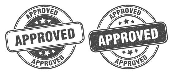 Obraz premium approved stamp. approved label. round grunge sign