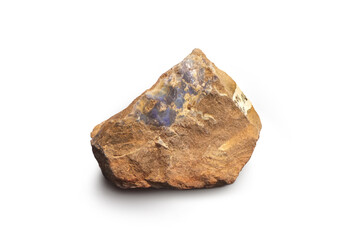 Raw opal stone isolated on white background.