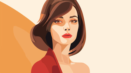 Woman Layered Vector Illustration flat vector isolated