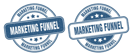 marketing funnel stamp. marketing funnel label. round grunge sign