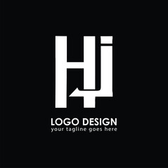 HJ HJ Logo Design, Creative Minimal Letter HJ HJ Monogram