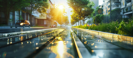 sustainable green concept modern residential area