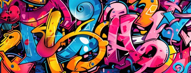 Street Art Spectacle: Vibrant Graffiti Text Vector Design - Bold Sublimation T-Shirt Abstract Background