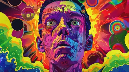 Dimensional Shift: Dexter in the Realm of DMT Oddities - Surreal Abstract Wallpaper