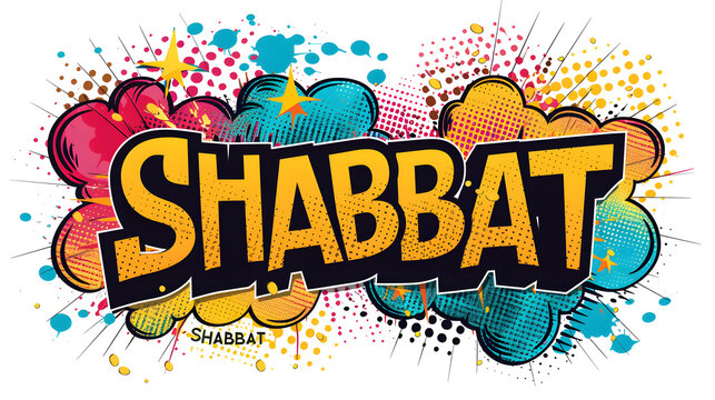 Shabbat, "SHABBAT" in text word t-shirt design. Generative Ai