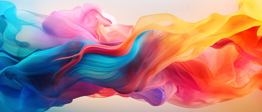 Abstract image of colorful waves of color mixing toget