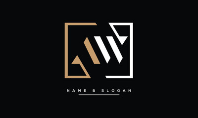 AW, WA, A,W Abstract Letters Logo Monogram