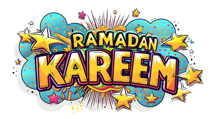 Islamic month, "RAMADAN KAREEM" in text word t-shirt design. Generative Ai
