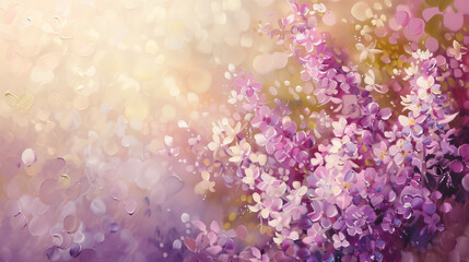 Obraz na płótnie Canvas Lilac flowers on sunny day light bokeh background