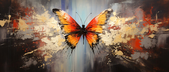 Obraz na płótnie Canvas abstract painting butterfly ..