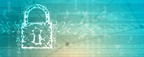 Obraz premium Cyber security and information or network protection. Future cyber technology web services for business and internet project