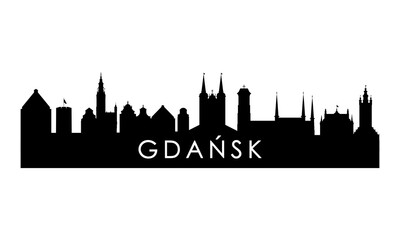 Gdansk skyline silhouette. Black Gdansk city design isolated on white background. © greens87