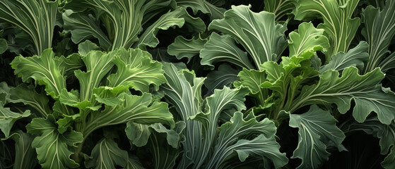 Acanthus or bears breeches green foliage soft focus - obrazy, fototapety, plakaty