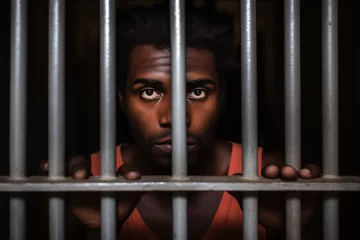 Foto op Aluminium A man in jail cell © blvdone