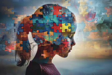 World Autism Awareness Day or Month concept and Child Mental Health concept.