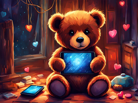 A lovely teddy bear with a heart.