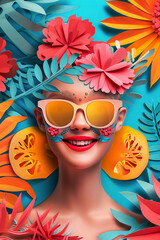 Background of outstanding beautiful woman design in summer