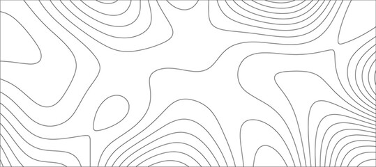 Abstract Topographic line art background. Mountain topographic terrain map background with white shape lines.Geographic map conceptual design.Black on white contour height lines.	